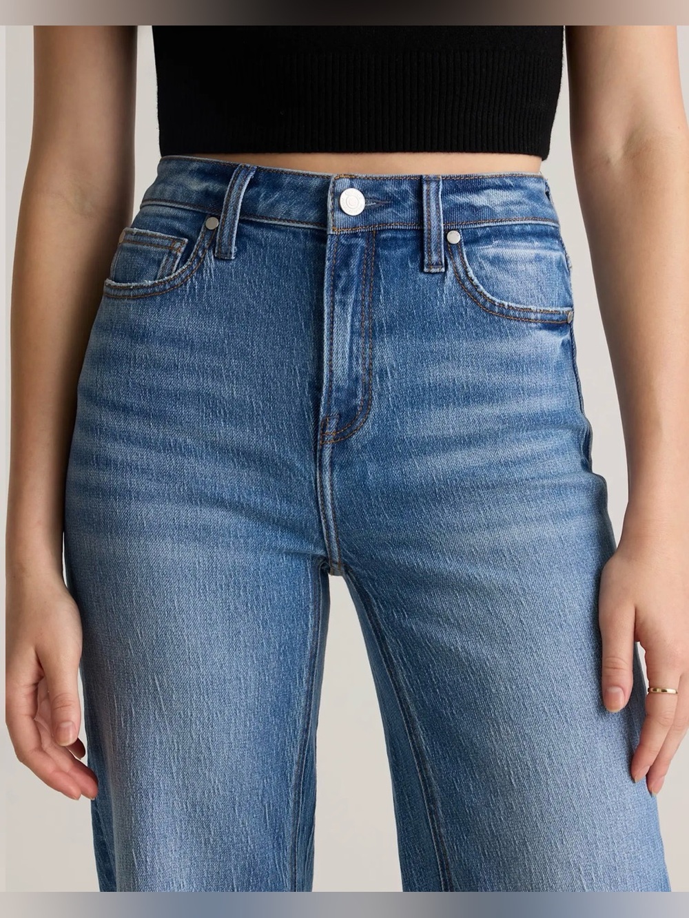QUINCE WOMENS BELLA STRECH WIDE LEG JEANS! - Picture 12 of 13